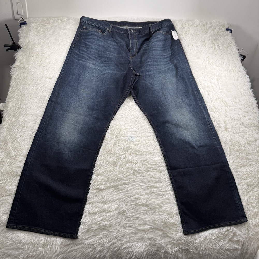 Banana Republic Straight Fit Jeans Mens Size 44x32 Indigo Preppy Casual Fade NWT